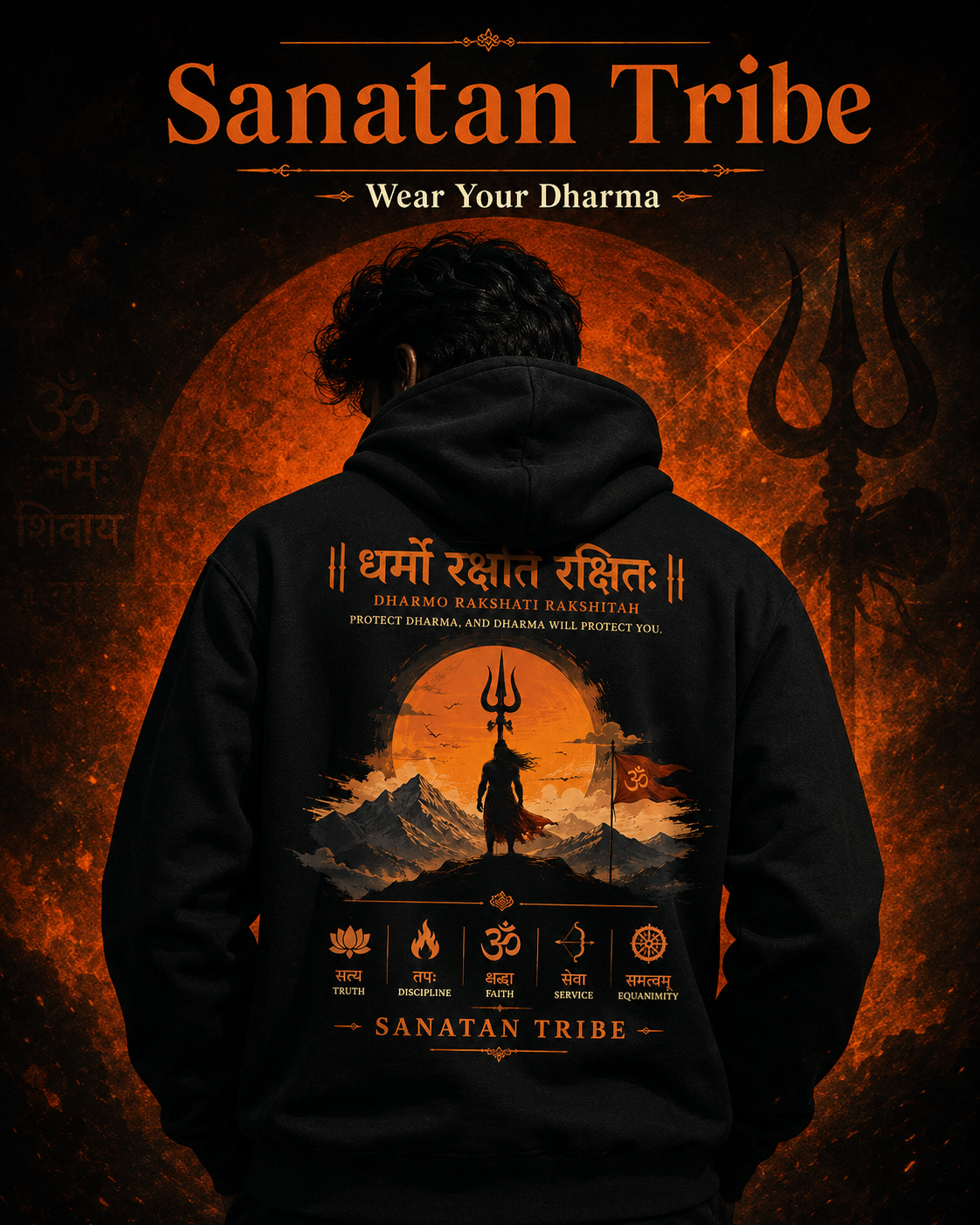 Ashvattha Dharma Hoodie — Sanatan Tribe Sanskrit Quote Hoodie