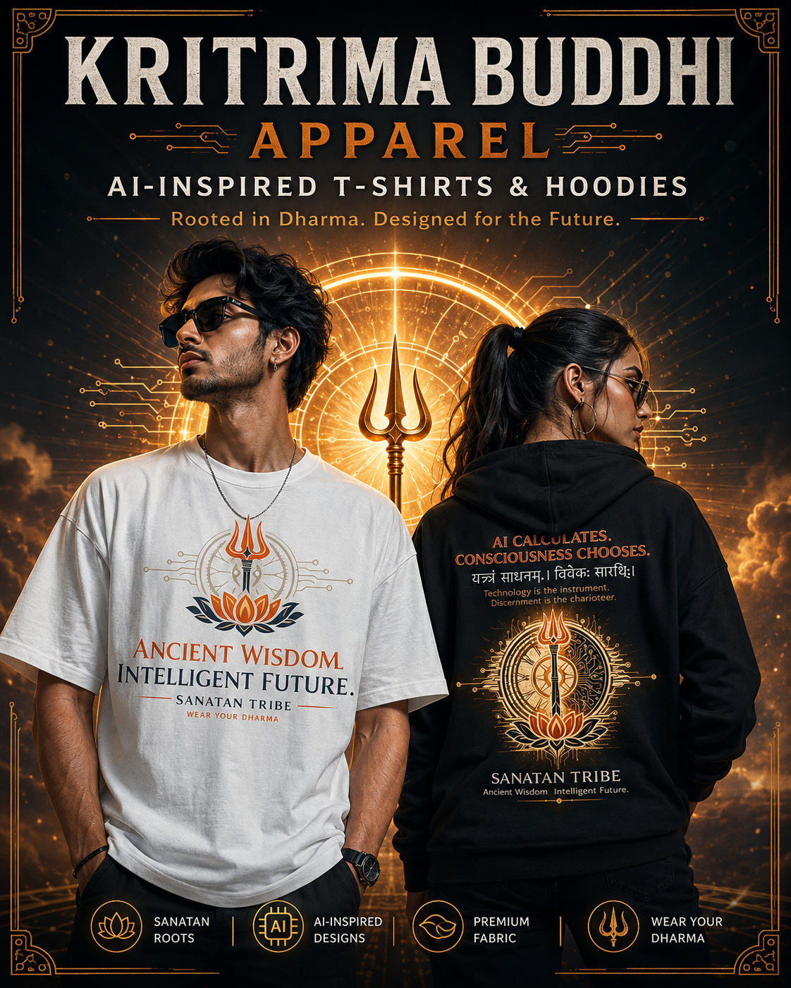 Kritrima Buddhi Apparel | AI-Inspired T-Shirts & Hoodies by Sanatan Tribe